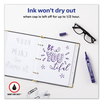 Avery® Marks A Lot Large Desk-style Permanent Marker, Broad Chisel Tip, Purple, Dozen (8884) freeshipping - TVN Wholesale